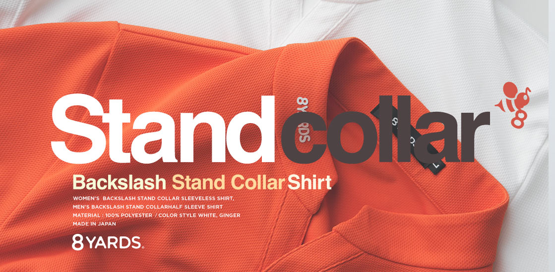 8YARDS / Men's BackSlash StandCollar HalfSleeve Shirt