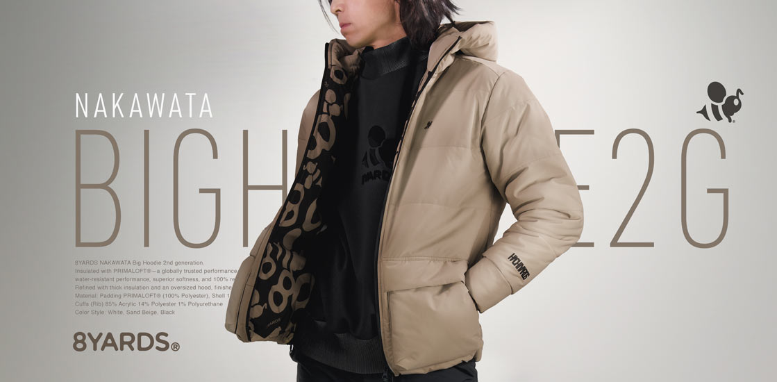 8YARDS / Men's Nakawata Big Hoodie 2G