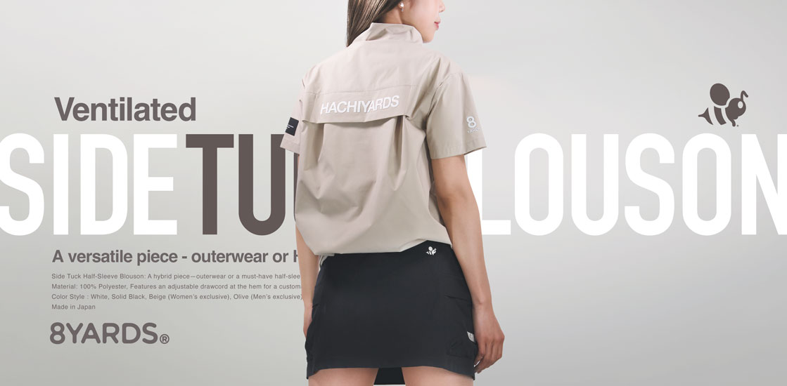 8YARDS / Women's SideTuck Half Sleeve Blouson