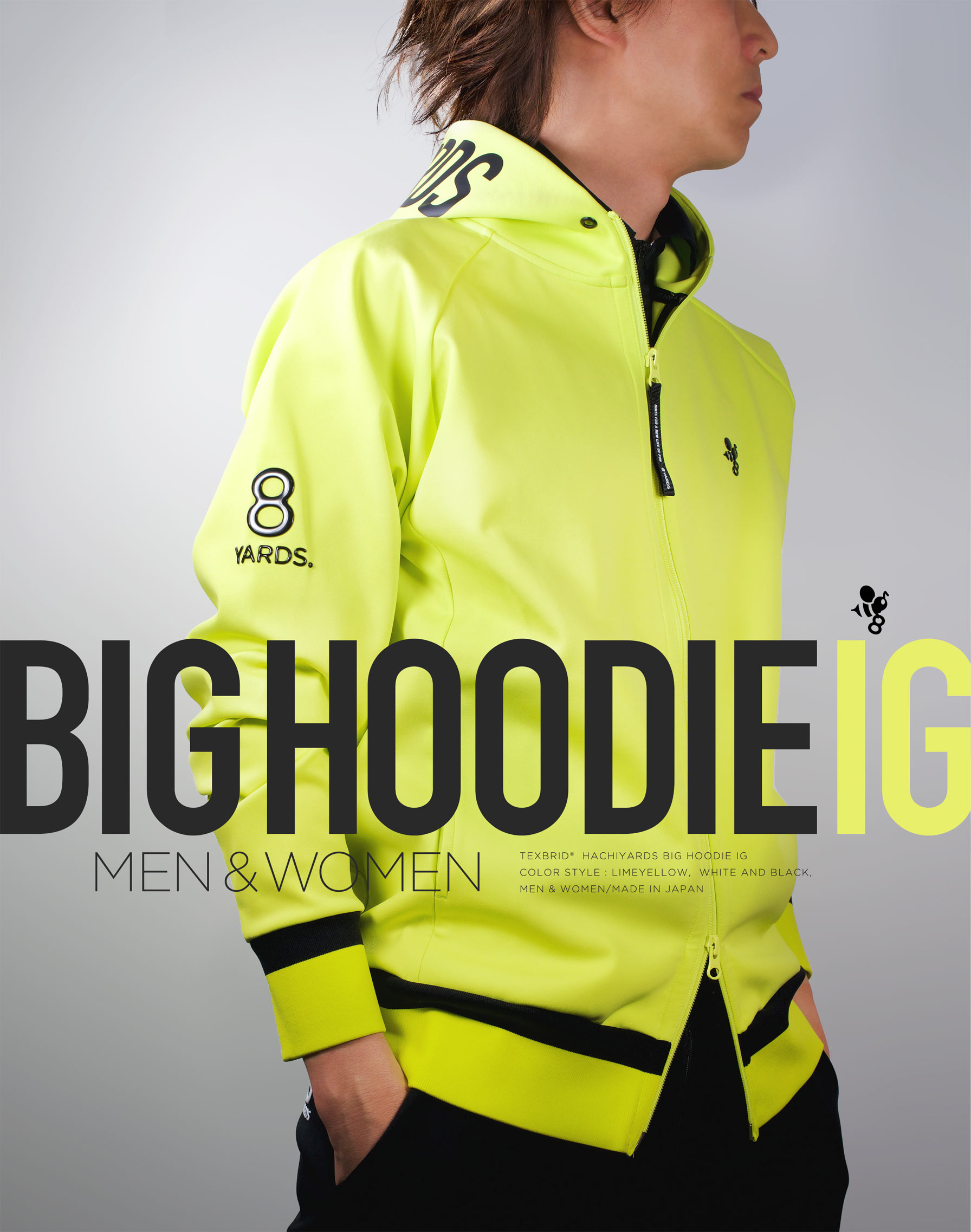 8yards Women's BIG HOODIE IG LimeYellow