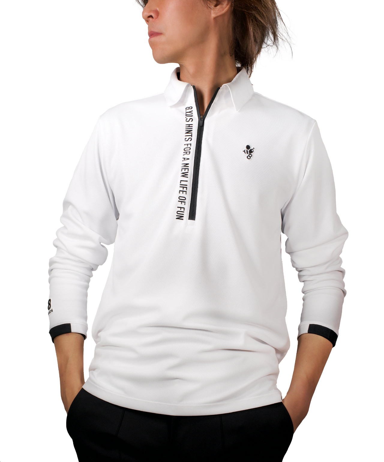 8YARDS | TAGLINE HALF ZIPUP LONGSLEEVES