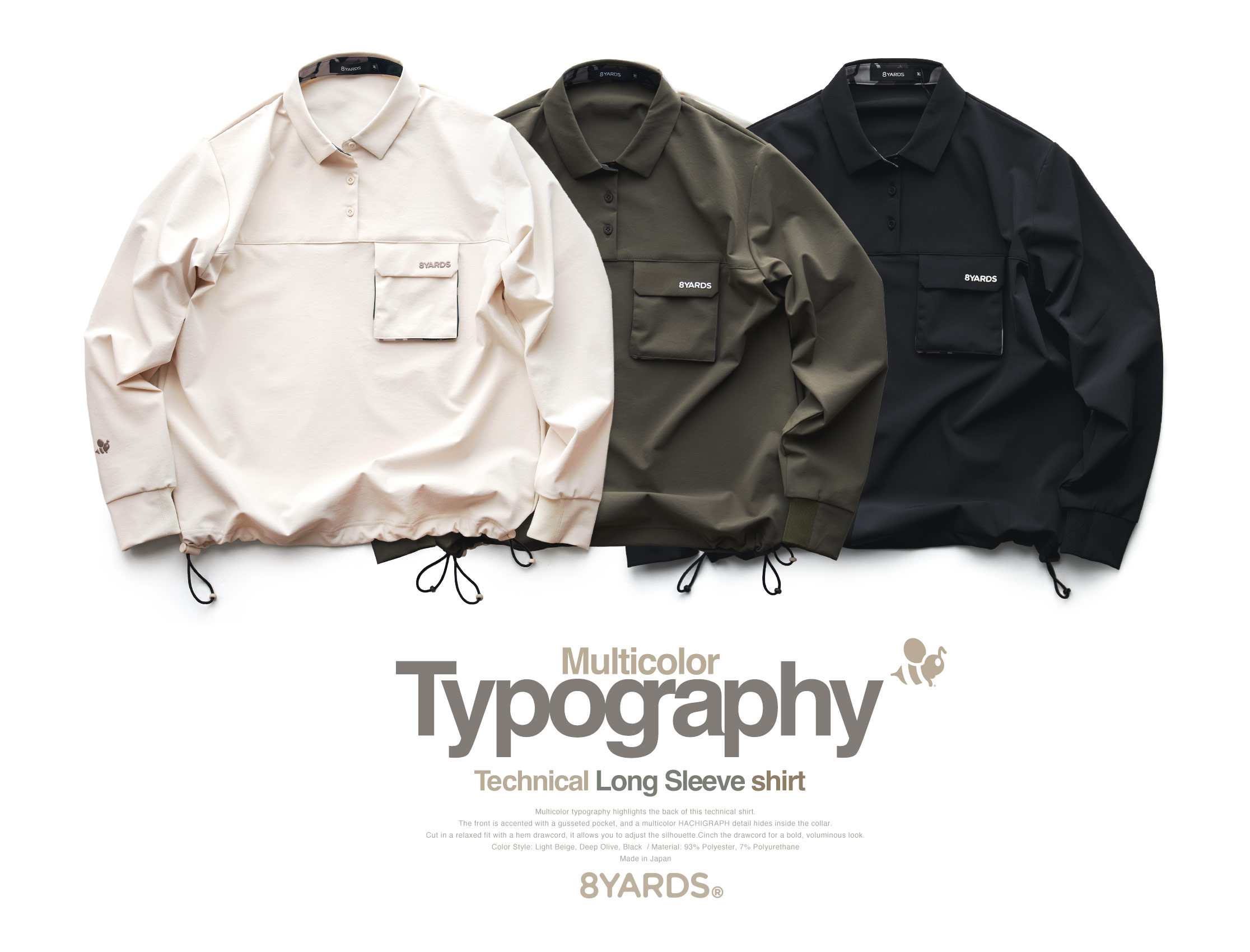 8YARDS | MultiColor TYPOGRAPHY TechnicalShirt